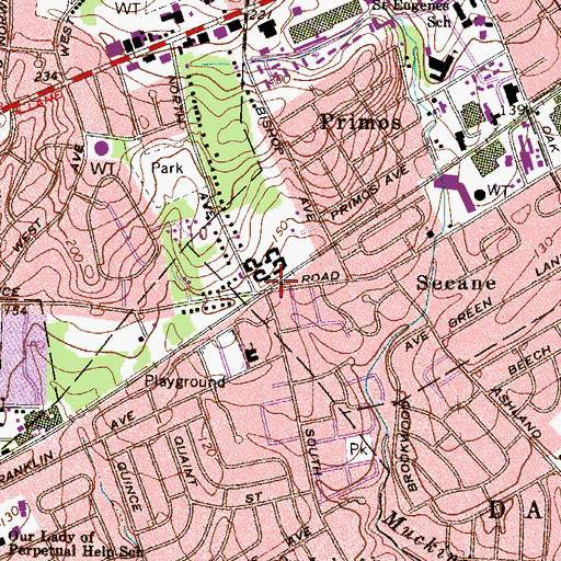 Topographic Map of Spring Hill Station, PA