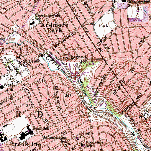 Topographic Map of Echo Mills, PA