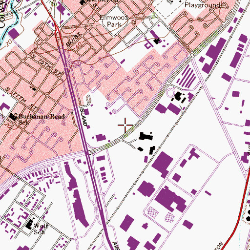 Topographic Map of Eastwick Park, PA