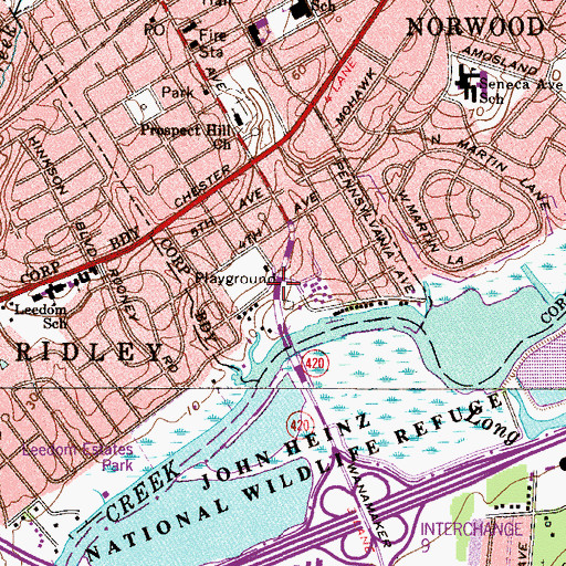 Topographic Map of White Horse Hotel (historical), PA
