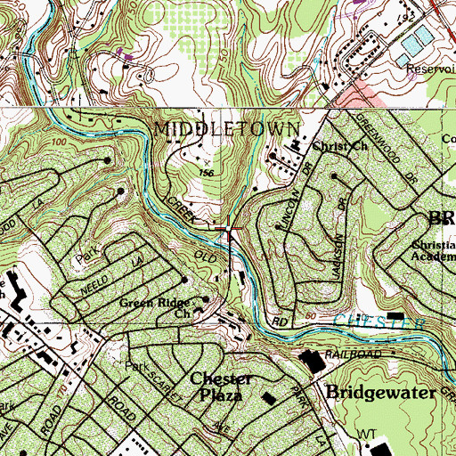 Topographic Map of Duttons Mill, PA