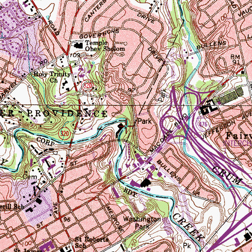 Topographic Map of Crosbyville, PA