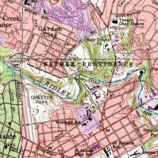 Topographic Map of Waterville, PA
