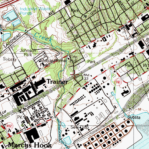 Topographic Map of Trainer Station, PA