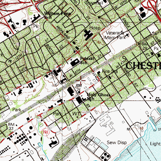 Topographic Map of Thurlow Station, PA
