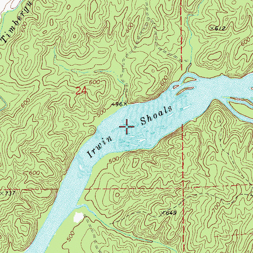 Topographic Map of Irwin Shoals, AL