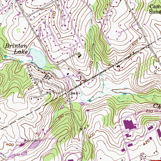 Topographic Map of Brintons Mill, PA