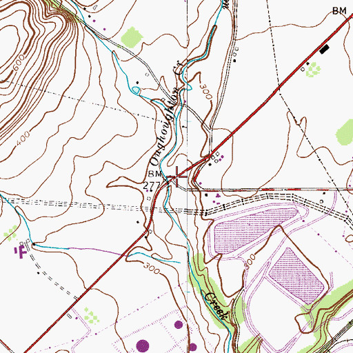 Topographic Map of Frytown, PA