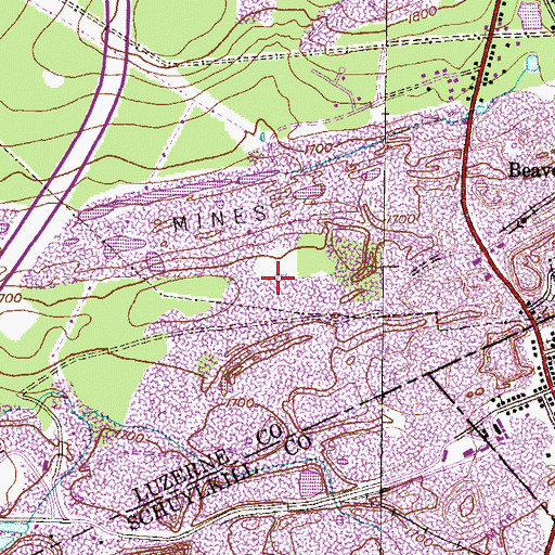 Topographic Map of Honey Brook Colliery (historical), PA