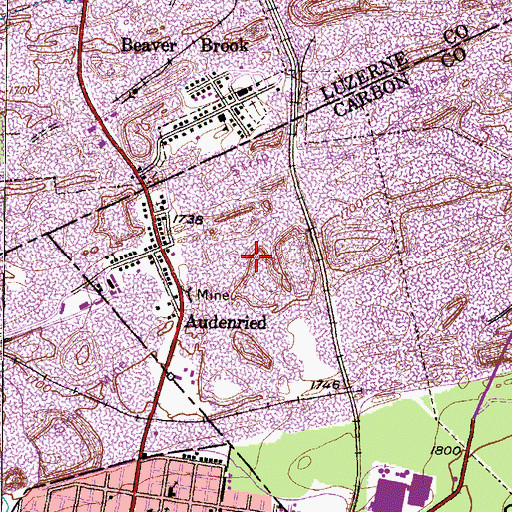 Topographic Map of Yorktown Collieries (historical), PA