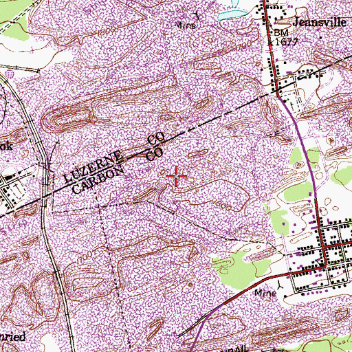 Topographic Map of Hampshires Shaft, PA
