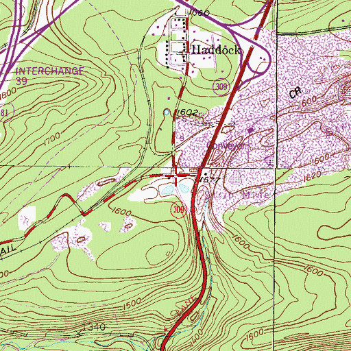 Topographic Map of Old Silver Brook, PA