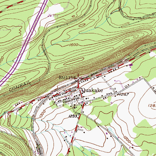 Topographic Map of Quakake Junction, PA