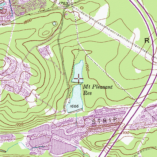Topographic Map of Hazleton Water Works, PA