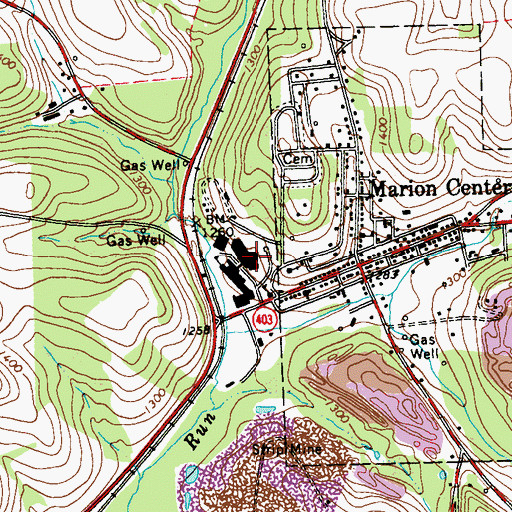 Topographic Map of Marion Center Area Elementary School, PA