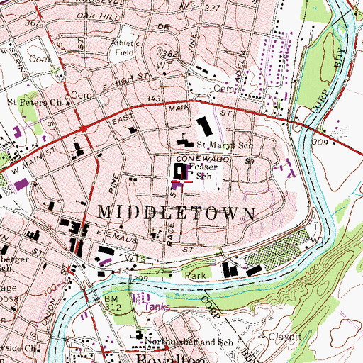 Topographic Map of Lyall J Fink Elementary School, PA