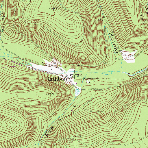 Topographic Map of Rathbun Station, PA