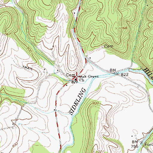 Topographic Map of Hubelsville, PA