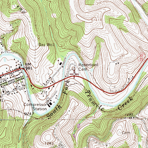 Topographic Map of Clinto, PA