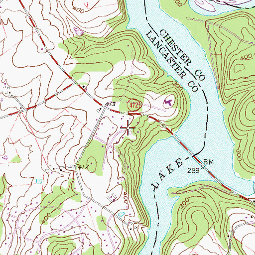 Topographic Map of Octoraro Pines, PA