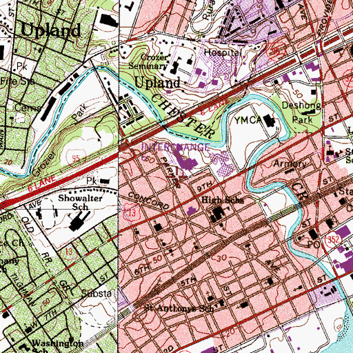 Topographic Map of Christopher Columbus Elementary School, PA