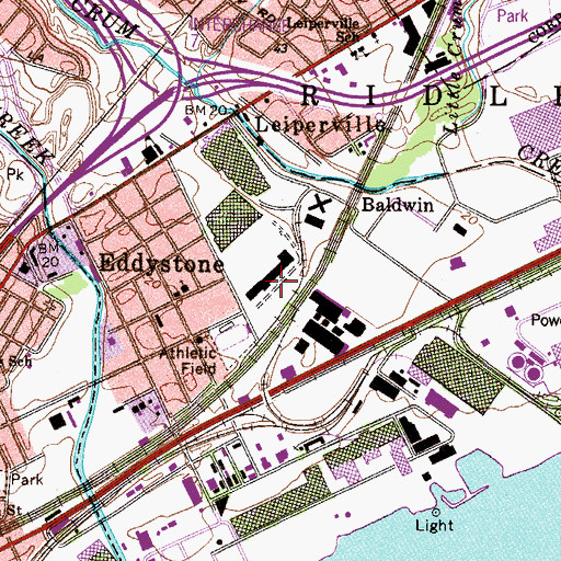 Topographic Map of Eddystone Elementary School, PA