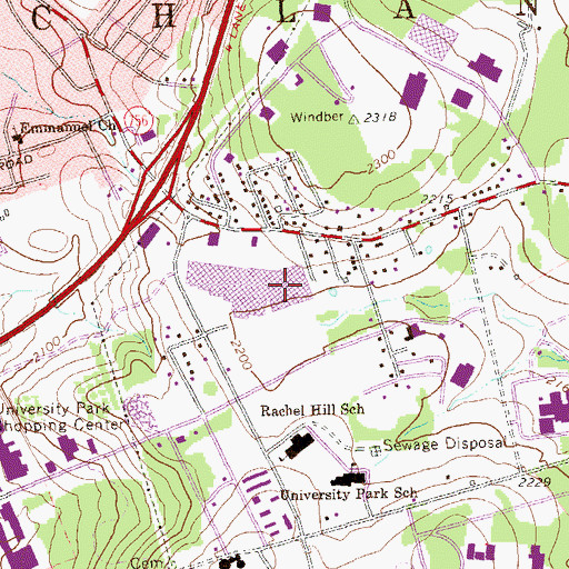 Topographic Map of Richland Mall, PA