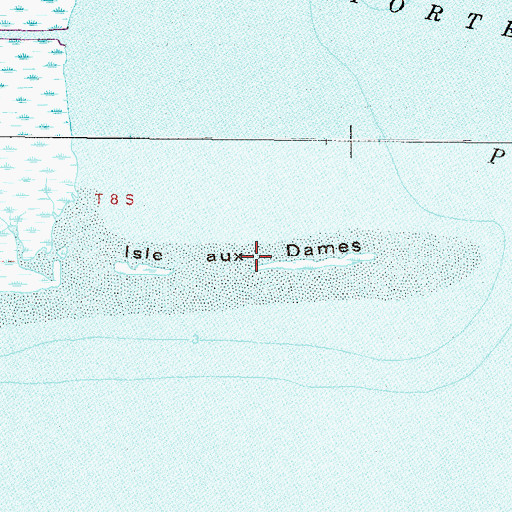 Topographic Map of Isle aux Dames, AL