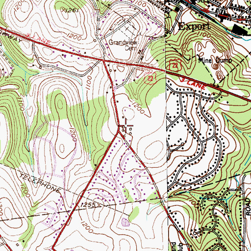 Topographic Map of Manordale, PA