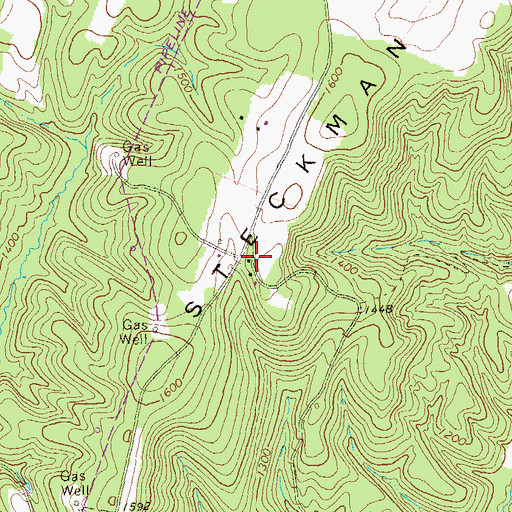 Topographic Map of Parcell, PA