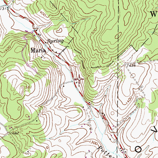 Topographic Map of Coveburg, PA