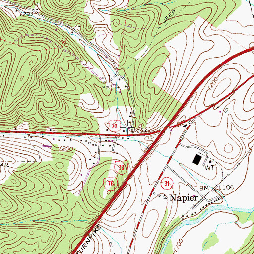 Topographic Map of Stuckeyville, PA