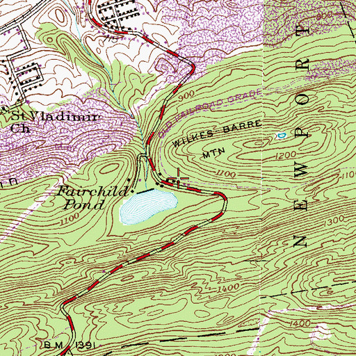 Topographic Map of Newport, PA