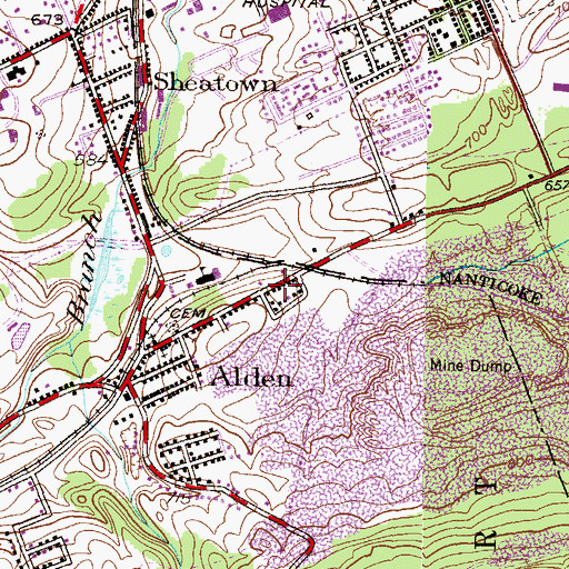 Topographic Map of Lee Mine, PA