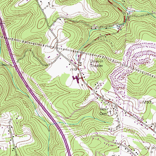 Topographic Map of Hopewell Elementary School, PA