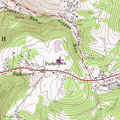 Topographic Map of Conemaugh Valley Elementary School, PA