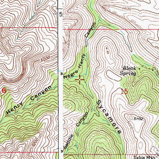 Topographic Map of Sycamore Canyon, AZ