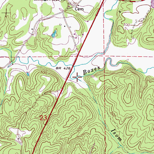 Topographic Map of Isom Creek, AL