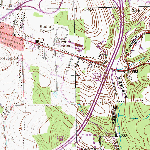Topographic Map of East Pike Elementary School, PA