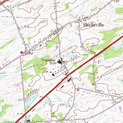 Topographic Map of East Hanover Elementary School, PA