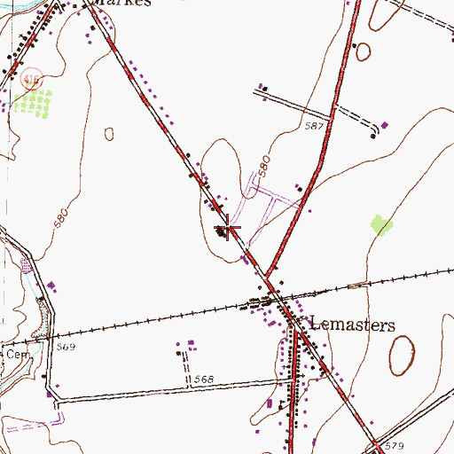 Topographic Map of Saint Thomas Elementary School, PA