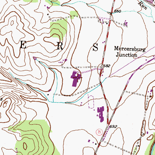 Topographic Map of James Buchanan Senior High School, PA