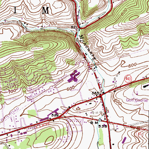 Topographic Map of Blue Mountain High School, PA