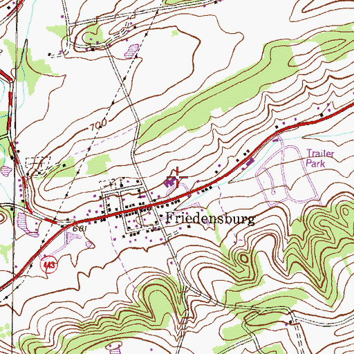 Topographic Map of Blue Mountain West Elementary School, PA