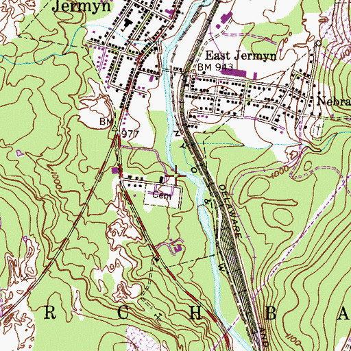 Topographic Map of Moosic Power Company Mills, PA