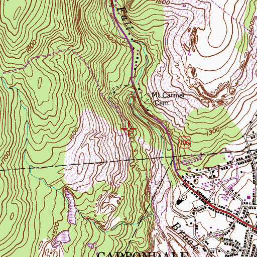 Topographic Map of Murrins Mines, PA