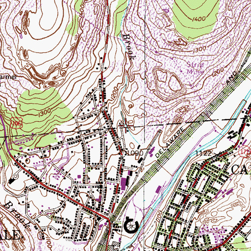 Topographic Map of Coal Brook Tunnel, PA