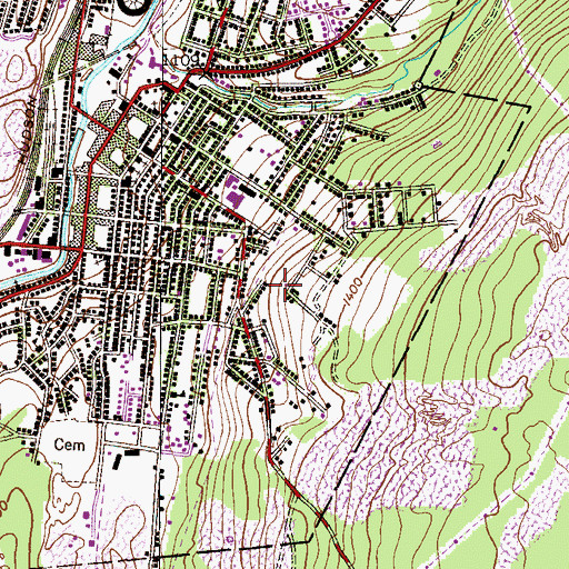 Topographic Map of Jones and Voyles Mine (historical), PA