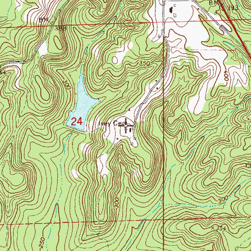 Topographic Map of Ivey Cemetery, AL