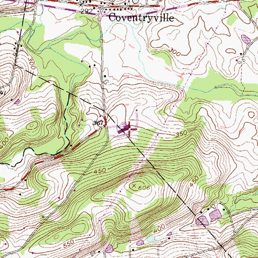 Topographic Map of French Creek Valley Elementary School, PA